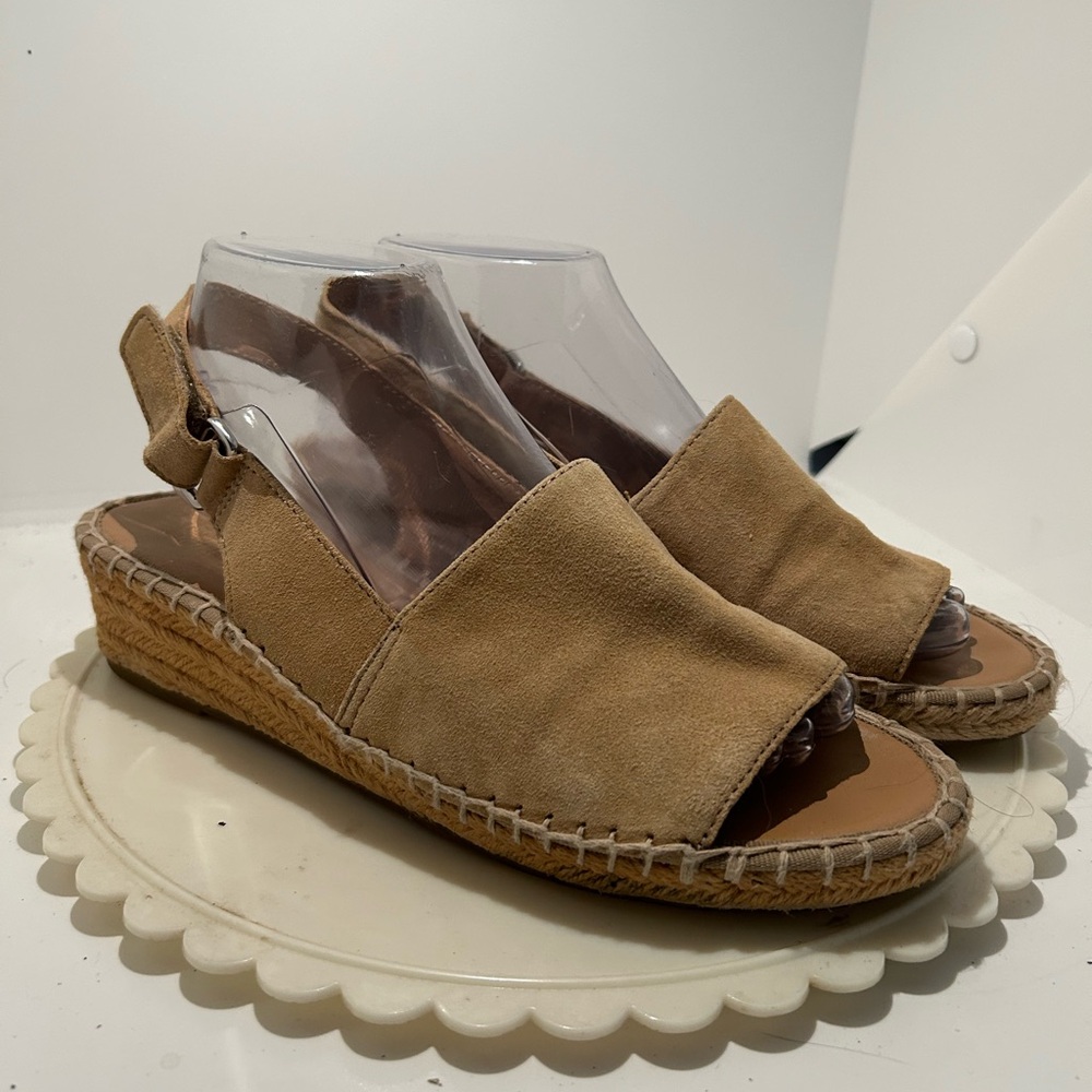 Franco Sarto Tan Espadrille Sandals Size